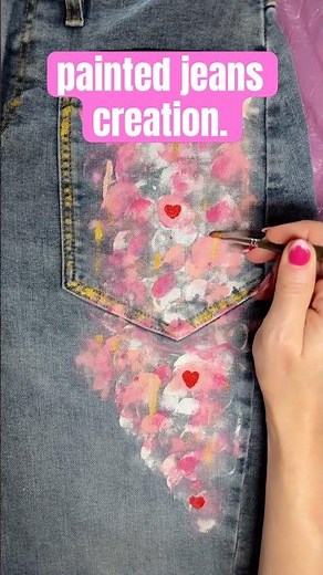 DIY PETITE Painted Jeans 🎨 The Ultimate Wearable Art Moment #painting