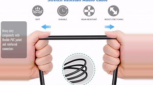 YABEDA 3.5mm Female to Dual RCA Male Stereo Y Splitter Cable, 3.5mm to 2 RCA - 3 Feet / 1 Meter Audio Breakout Adapter