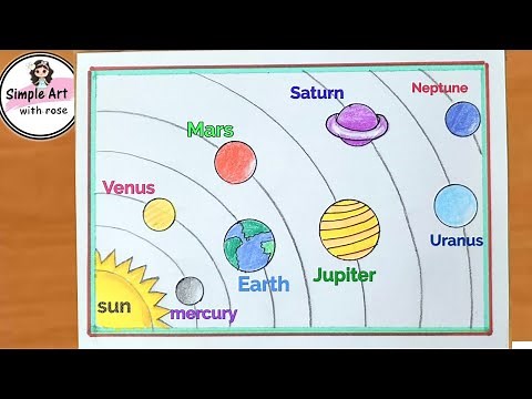 Solar system drawing| how to draw Solar System| Solar System planets drawing for beginners