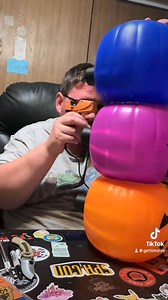 A fun Halloween DIY project with Tim! #halloween #happyhalloween #halloweendiy #diy #diyhalloweendecorations #diyhalloween #diyhalloweendecor #pumpkins #pumpkintower #halloweenfun #solarlights #glowinthedark | Nerd Informants