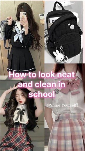 How to look neat and clean in school🏫#viral#inspiration#shorts#school#schooltips#tips#beauty