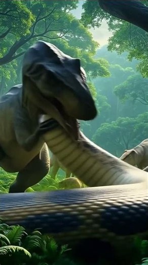 T-Rex vs Titan Python: The Ultimate Battle for Survival in the Primal Jungle
