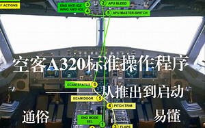 空客A320标准操作程序从推出到启动 （模拟飞行使用）