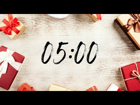 Silent 5 Minute Christmas Countdown Timer | White Wood, Minimal Festive Design & Wrapped Presents