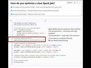 Databricks Interview Question: How do you optimize a slow Spark job?