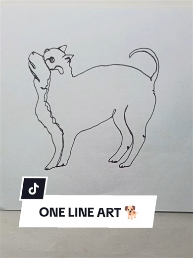 One Line Art Drawing of a Dog
