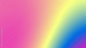 Neon rainbow gradient background. Vivid blurred texture for web banner, presentation, application. Flow motion. Abstract multicolor liquid animation. Light yellow, bright blue, magenta transitions