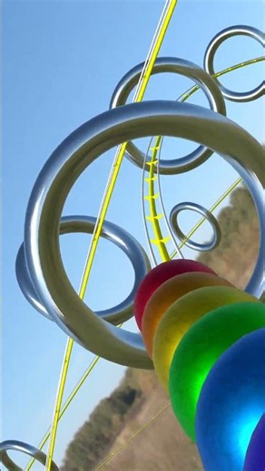 Rainbow Marble Train - Roller Coaster Loops #shorts | Narabu