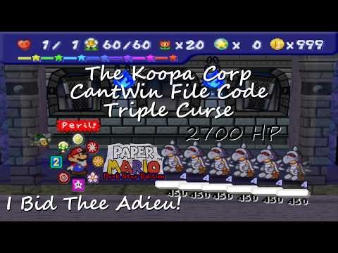 Paper Mario Dark Star Edition: The Koopa Corp with CantWin File Code, Triple Curse (9x)
