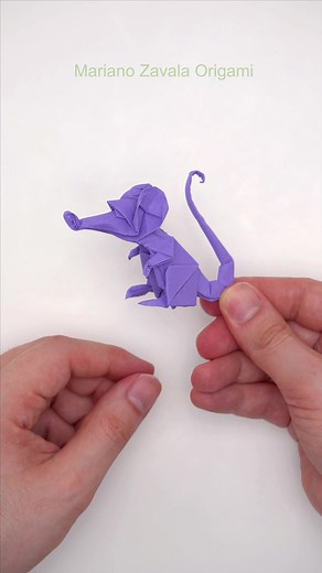 Origami Rat (mouse) 🐁 designed by Eric Joisel. Full Tutorial on my YouTube: Mariano Zavala Origami #artist #rat #mouse #pet #craft #origami
