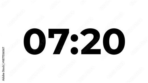 8 minute modern digital countdown timer light style on black background, 8 minute simple countdown timer. Dynamic 8 minute Countdown Animation Engaging Timer Visuals for Events 4k video