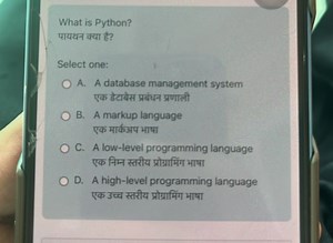 What is Python?Select one:A. A database management systemB.... | Filo