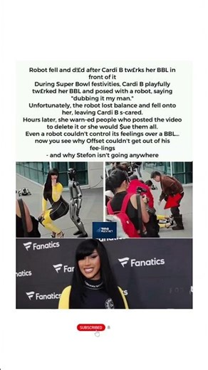 Cardi B Scares Everyone After Robot Falls During Super Bowl 😂 #shorts #shortyz #dropnite #vidcon