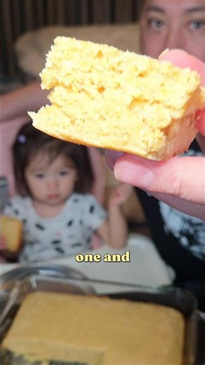 Coconut Cornbread 🚫🥚(My 2yo Made This Without Eggs) #food #shorts