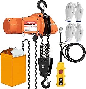 Electric Chain Hoist 2200LB Capacity, 10FT Lifting Height, Electric Hoist 110 V - 1500W, Electric Winch with Remote Garage Hoist Perfect for Warehouse, Shop, Construction & Industrial Use