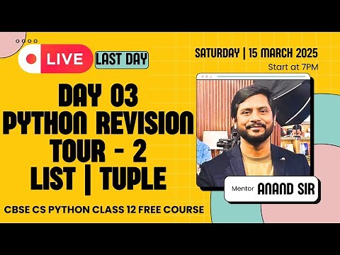 Day 03 | CS Python Class 12 | Chapter 01 | Python Revision Tour - 2 | PYQ | Important Questions