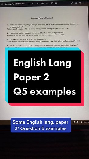 GCSE English Language Paper 2 Question 5 Language Example