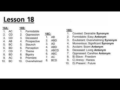 Worldly Wise 3000 Book 7 Lessons 15, 16, 17, 18, 19, and 20 ANSWER KEY