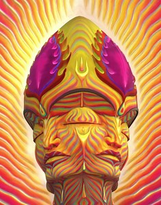 13K views · 1.5K reactions | Welcoming the return of the light  Sol Invictus, the Invincible Sun, symbolizes the state of mystic identity with Transcendental Light and Love. The four faces and vertical eyes of this luminous being point to the People of the Four Directions, coming together in Visionary Oneness. Sol Invictus NFT Animation of my painting by Mark Lee @somnio8 Model by @ryantottleart Sound by @joyodyssey | Alex Grey | Facebook