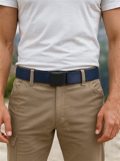 Adjustable Lightweight Military Style Webbing Belt with Durable Buckle for Outdoor, Work and Casual Wear 2025