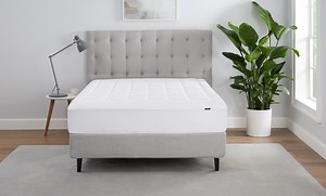 Serta ComfortSure Pillow Top Mattress Pad, Cotton Dobby Cover, California King 72” x 84”, White