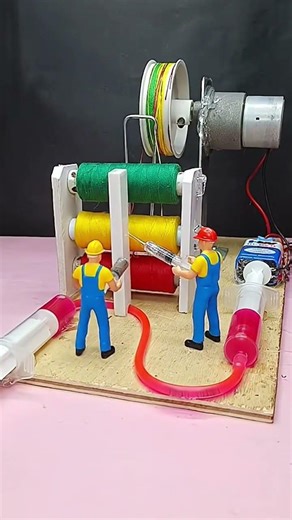 Thread Winding with Geared Motor ⚡🔥🔌 #simple #hacks #ideas #experiment #diy #new #schoolproject