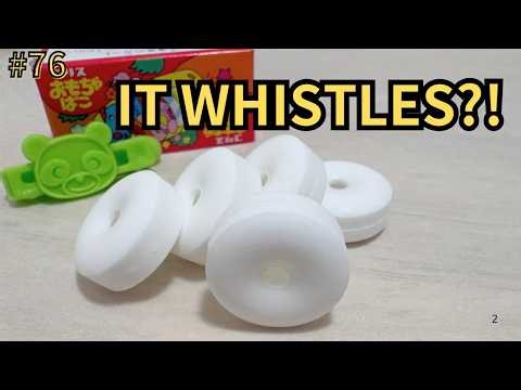 IT WHISTLES?! 🎵 Japanese Whistle Candy with a Toy | Fue Ramune