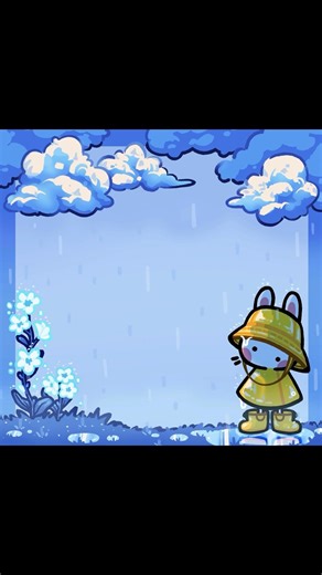 Sticky note design animation!! Rainy day bunny 🌧️ #digitalart #animation #bunny #rainyday #flowers