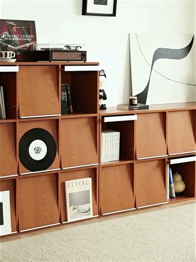 木製収納キャビネット｜開けやすい扉＆ディスプレイも楽しめる🌿#woodenfurniture #cabinet #収納#収納家具 #暮らしチャンネル #home #インテリア #short