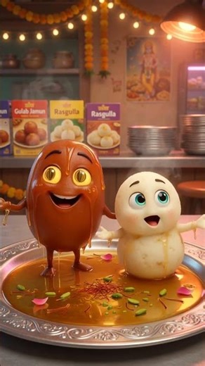 Gulab jamun vs rasgulla #ai #cartoon #shorts #viralshorts