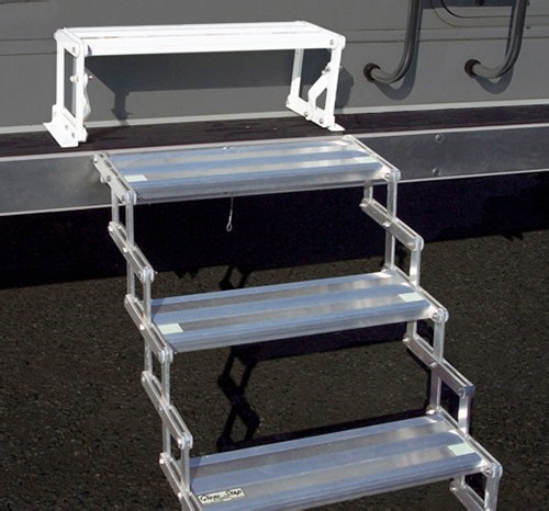 TorkLift GlowStep Collapsible Step for Campers w/ Basement Storage - 6" - 325 lbs - White TorkLift R