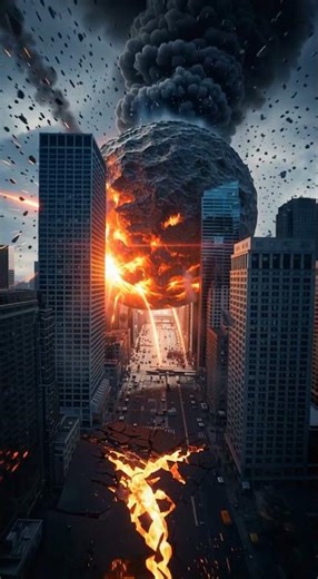 Asteroid Smashes City Causing Massive Earthquake | Realistic AI Scene