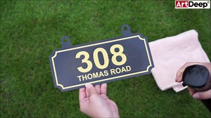 Hanging House Address Sign,Custom Mailbox Number Sign,Large Address Plaque,Metal House Numbers for Outside, Mailbox Post,Lamp Post,Double Sides Deep Print & Highly Reflective 10'' x 5.6'' (AP06)