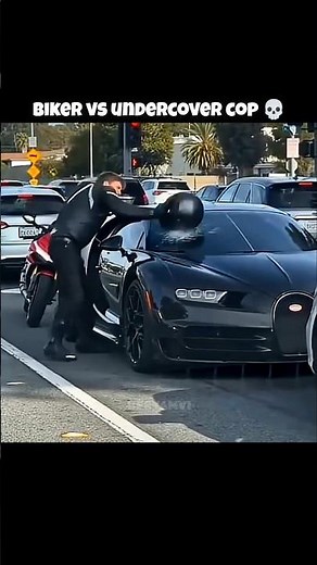 BIKER VS UNDERCOVER BUGATTI CAR 💀#shorts #bugatti
