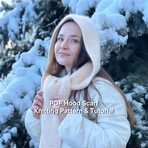 PDF Easy Scarf Hood Knitting Pattern and Tutorial En Ru for Beginners - Etsy