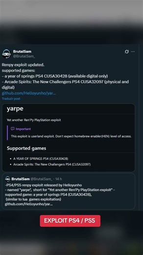 Exploit for Ps5 and PS4 Yarpe. #ps4 #ps5