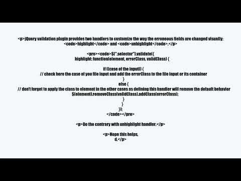 How do I show a jQuery validation error on a textbox based on a hidden input field?
