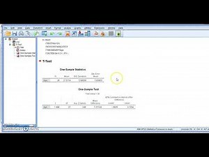 t-test for 1 Mean in IBM SPSS.
