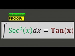 11. Proof integral sec^2(x) = tanx