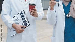 international team of professional doctors having a meeting in conference room at the modern hospital. Healthcare and medical development concept.