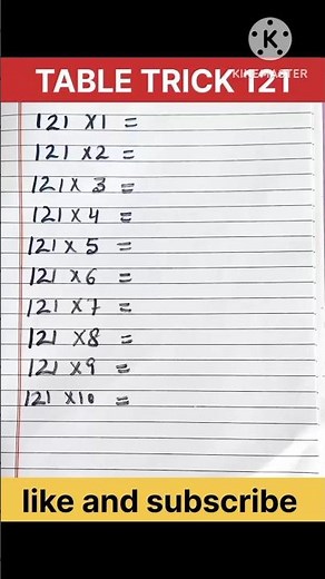 121 Times Table Trick #tabletrick #maths