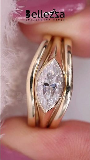 Marquise Diamond 3-Piece Moissanite Bridal Ring Set 💍 Luxe Sparkle