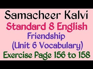 Class 8 | Friendship - Vocabulary Exercise | Unit 6 Prose | Samacheer English