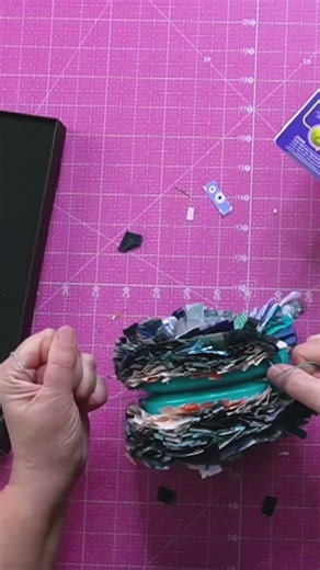 Turn fabric scraps into a pom pom!