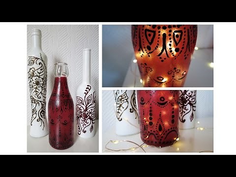 Flaschen bemalen * 2 Varianten * Painted Bottles DIY [eng sub]