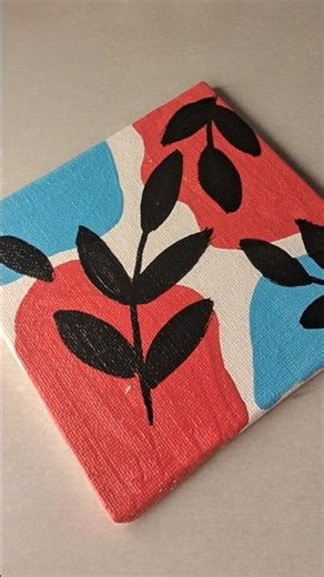 Abstract Leaf Canvas Painting 🌿✨ #shorts#boho #painting #viral