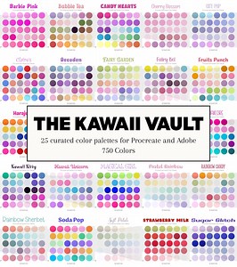 Kawaii Anime Cute Kawaiicore Dolly Color Palette Vault | 25 Aesthetic Color Palettes | Curated Digital Palette Bundle Collection for Artists - Etsy