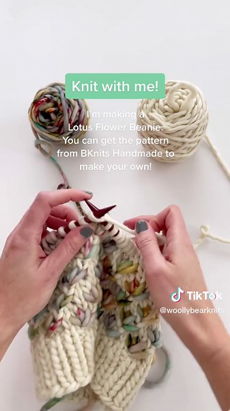 Knitting Lotus Flower Beanie Pattern Tutorial