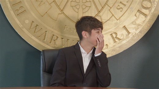 7.5K views · 200 reactions | Each year, Joseph P. Healey '84 generously funds four incoming freshmen with a scholarship to attend Bishop Hendricken. These four students 혵혩혪혯혬 they're being interviewed as the final step of the scholarship application, but they've actually all been selected. Watch their priceless reactions ⬇ | Bishop Hendricken High School | Facebook