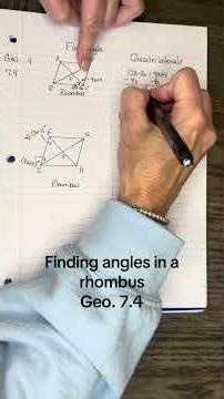 Geo. 7.4 Finding angles of a rhombus #angles #rhombus